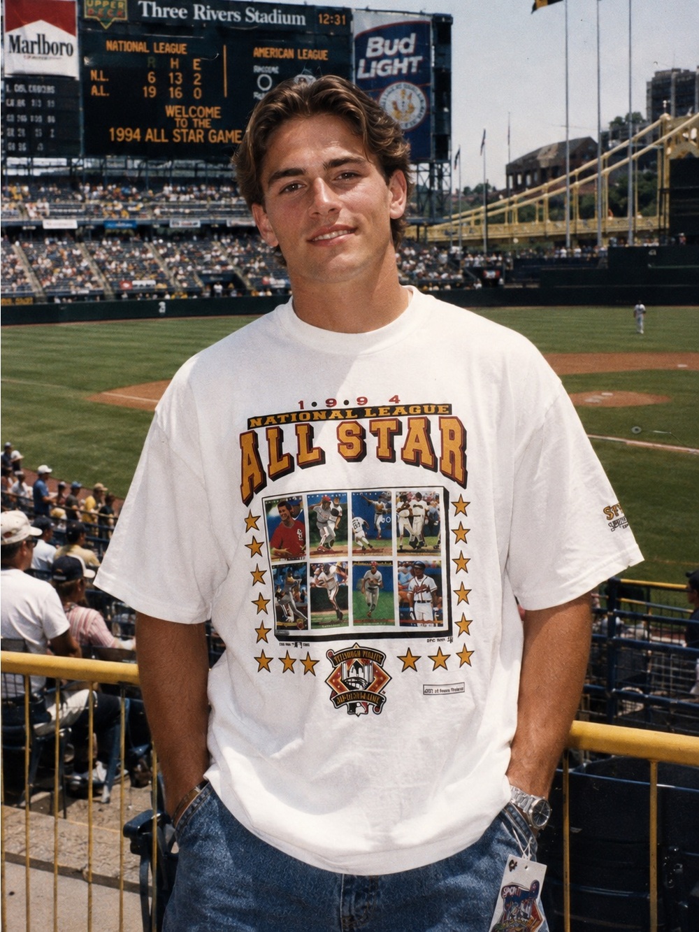 Vintage 1994 MLB All Star Game Upper Deck Sport Attack Tee XL 0571/7000